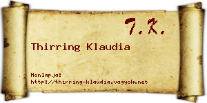 Thirring Klaudia névjegykártya