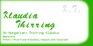 klaudia thirring business card